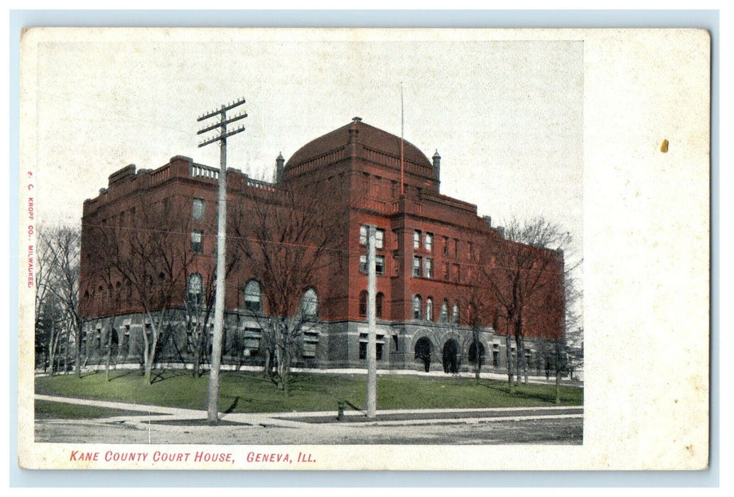 c1910's Kane County Court House Geneva Illinois IL Posted Antique Postcard