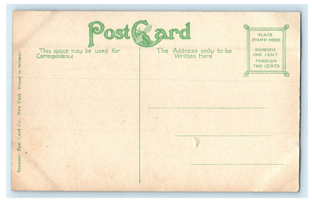 c1910's Des Moines Iowa IA, Post Office Building Street View Antique Postcard