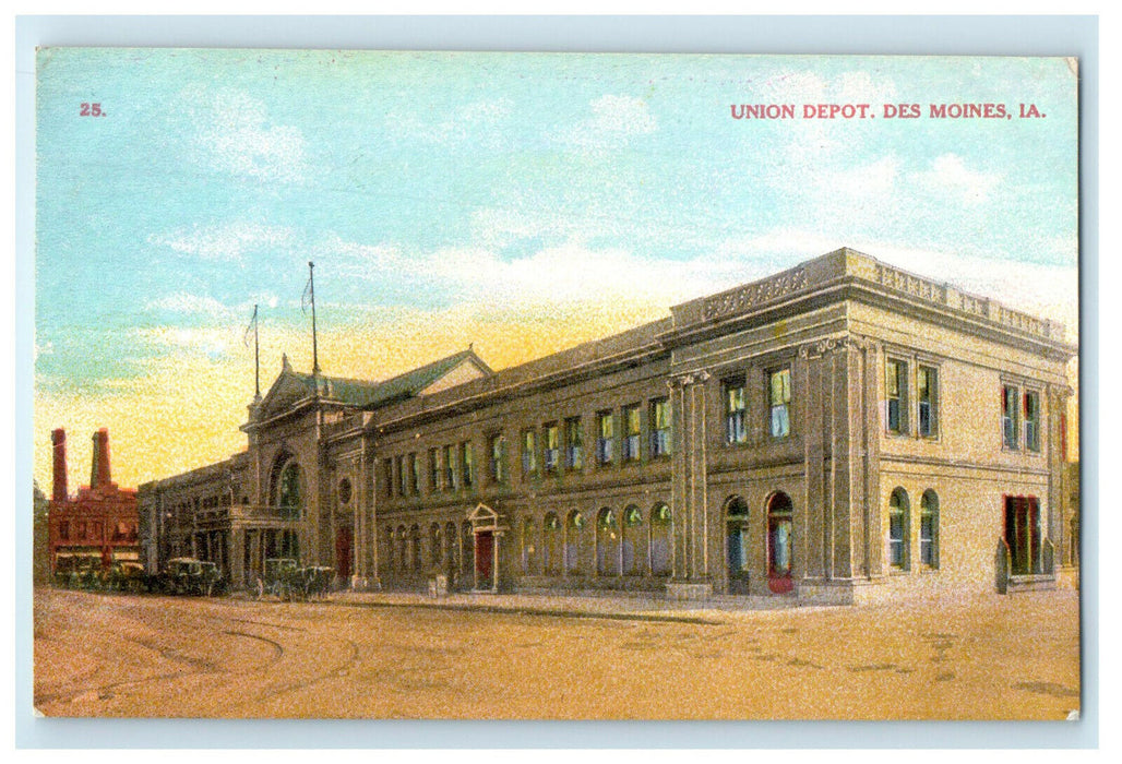 c1910s Union Depot, Des Moines Iowa IA Unposted Antique Postcard