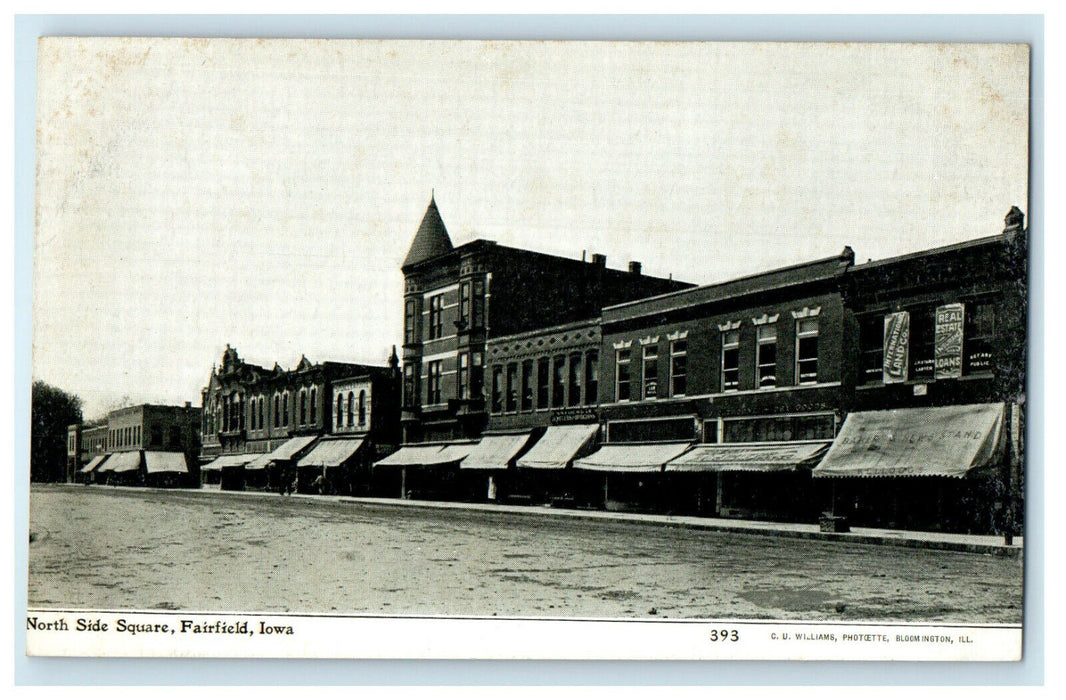 c1910s North Side Square Fairfield, Iowa IA Unposted Photoette Postcard