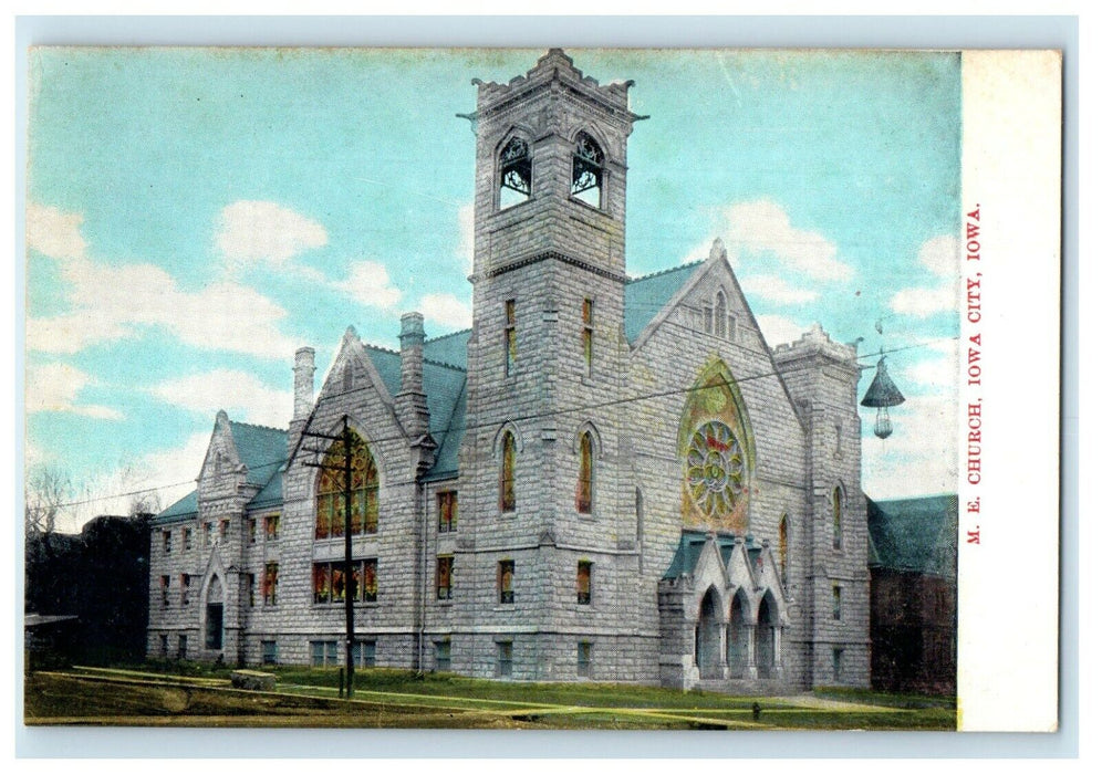c1910's The View Of M.E Church Iowa City Iowa IA Unposted Antique Postcard