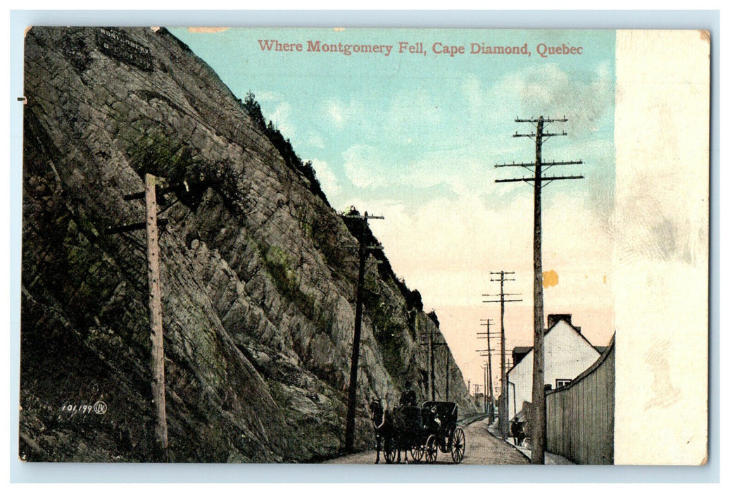 c1910s Where Montgomery Fell, Cape Diamond Quebec Canada CA Unposted Postcard