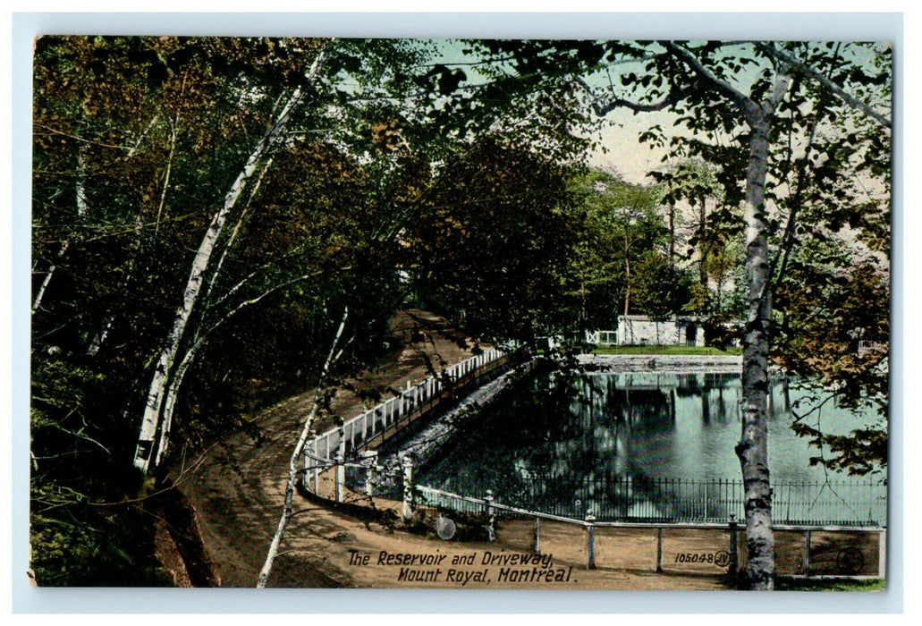 c1910 The Reservoir and Driveway Mt. Royal Montreal Canada CA Foreign Postcard