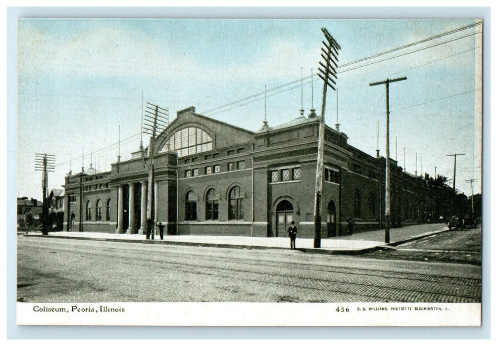 c1910s Coliseum Peoria Illinois IL Antique Unposted Photoette Postcard