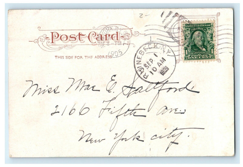 1909 Landing Of Steamer The Albany Kingston Point New York NY Antique Postcard