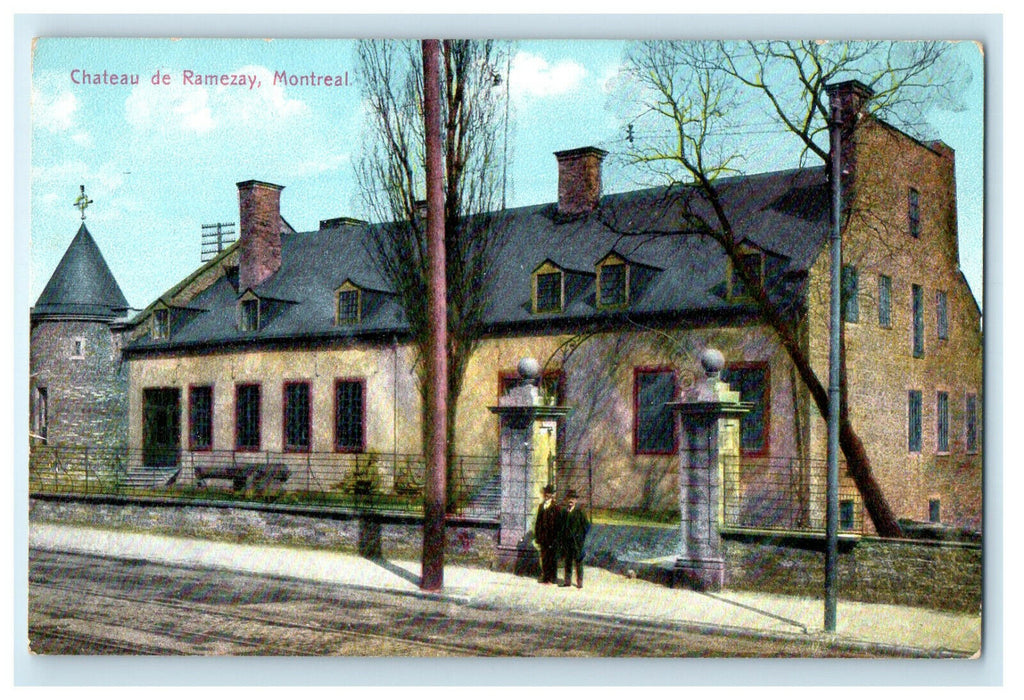 c1910 Two Man Standing, Chateau De Ramezay Canada CA Foreign Postcard