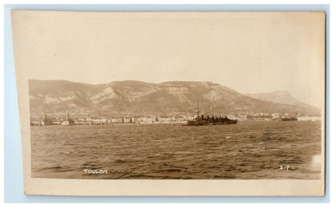 c1920's US Navy Ships Toulon France RPPC Photo Unposted Vintage Postcard