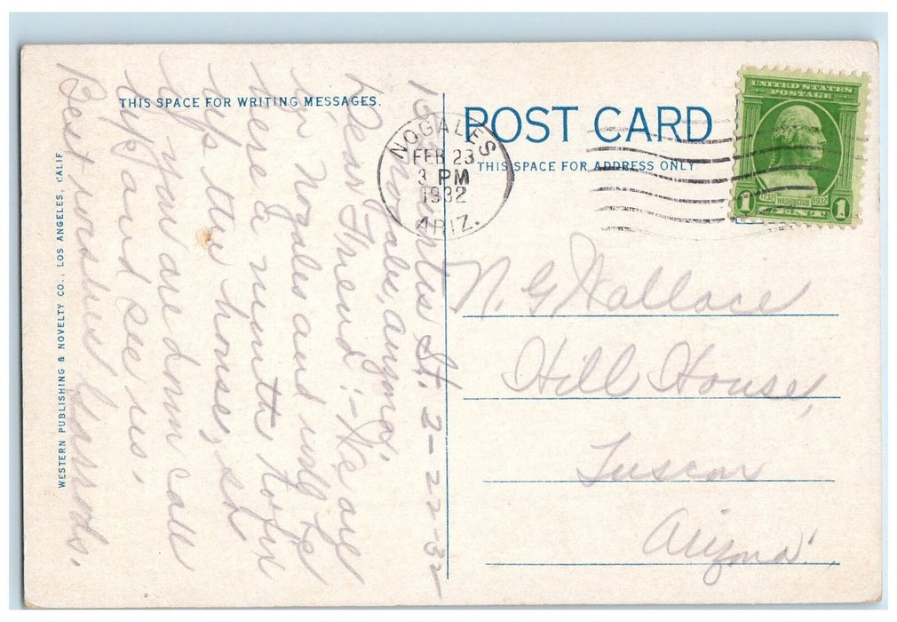 1932 Thru Carriso Gorge On The San Diego Arizona Railway Nogales AZ Postcard
