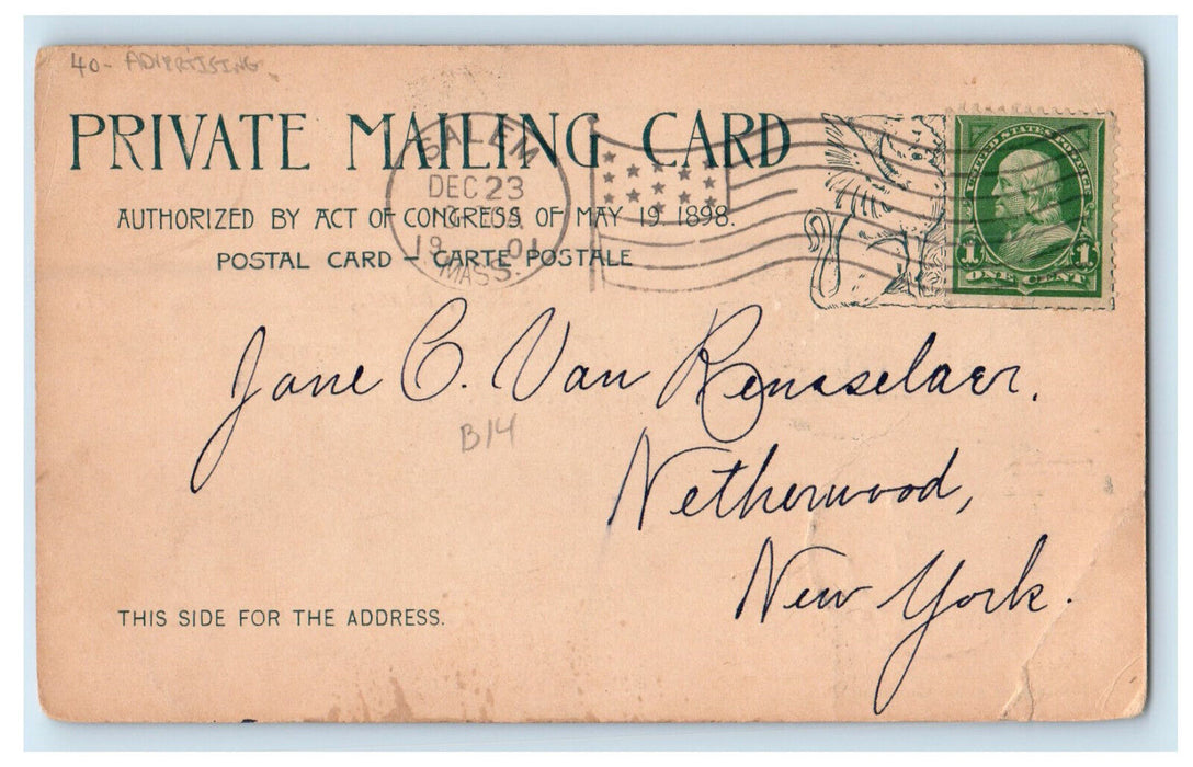 1901 Old Witch House, Salem Massachusetts MA Advertising Postcard