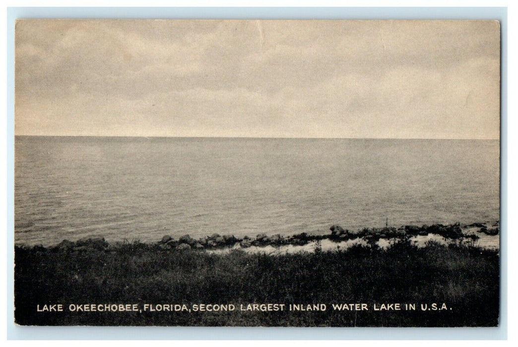 1941 Lake Okeechobee Florida Second Largest Inland Water Lake U.S.A Postcard