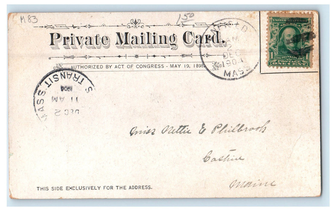 1904 Soldier's Monument Greenfield Massachusetts MA PMC Posted Postcard