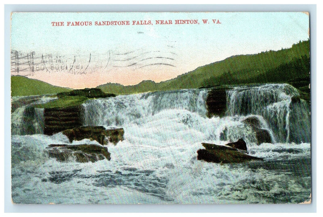 1908 The Famous Sandstone Falls Near Hinton West Virginia WV Waterfalls Postcard