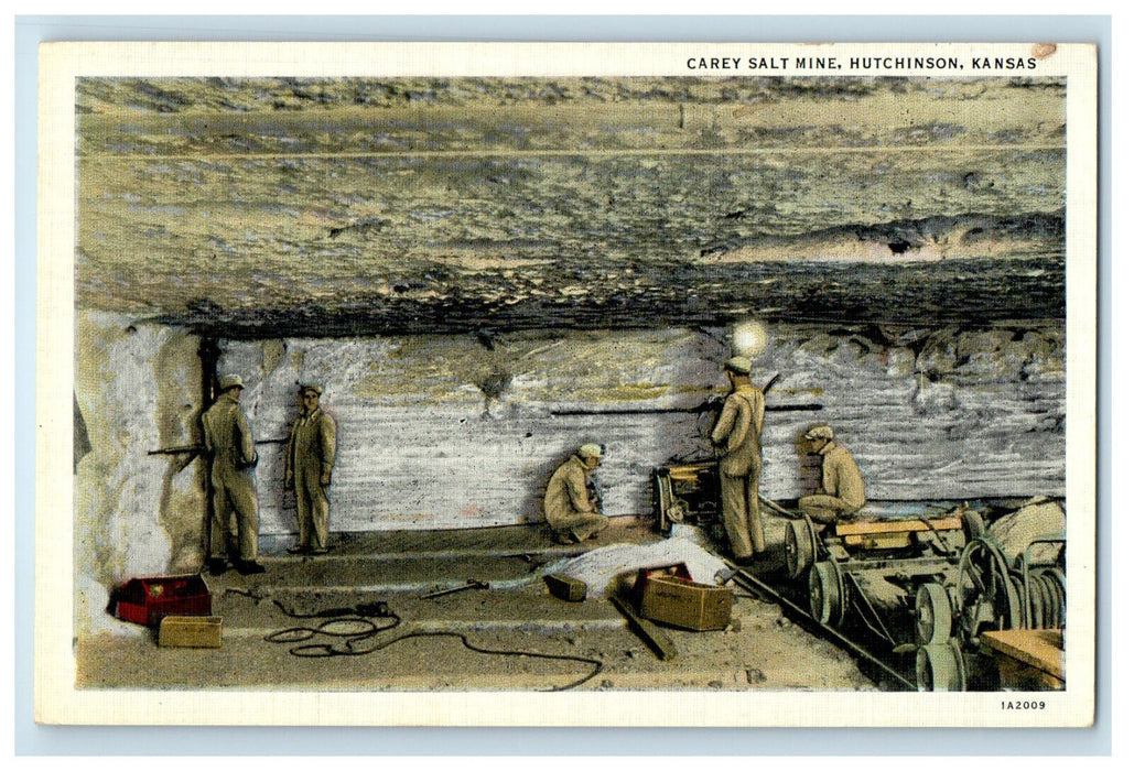 c1920s Carey Salt Mine, Hutchinson Kansas KS Vintage Unposted Postcard