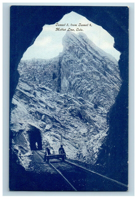 c1910's Tunnel 5 From Tunnel 4 Railroad Moffat Line Colorado CO Antique Postcard