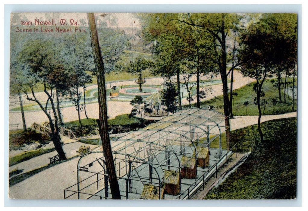 1911 Scene In Lake Newell Park Newell West Virginia WV, Tarentum PA Postcard