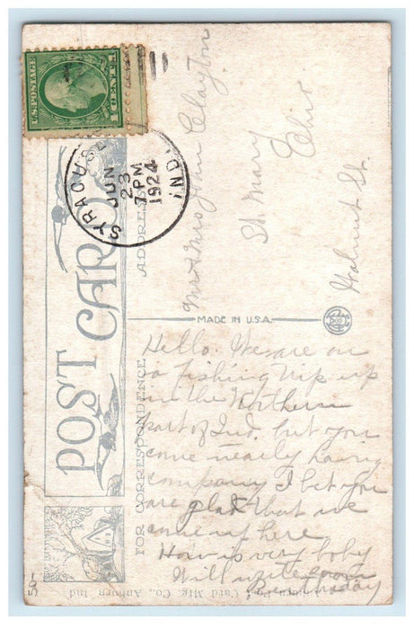 1924 The Tavern Lake Wawasee Syracuse Indiana IN Posted Vintage Postcard