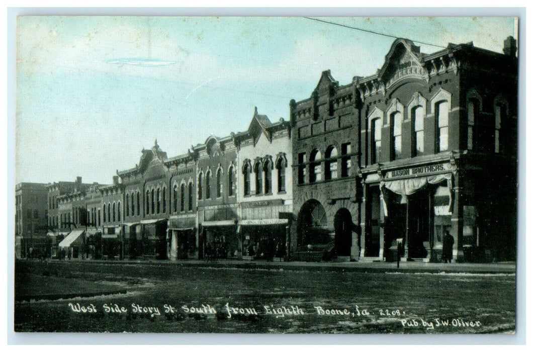 c1910s West Side Story St. South from Eight, Boone Iowa IA Photoette Postcard