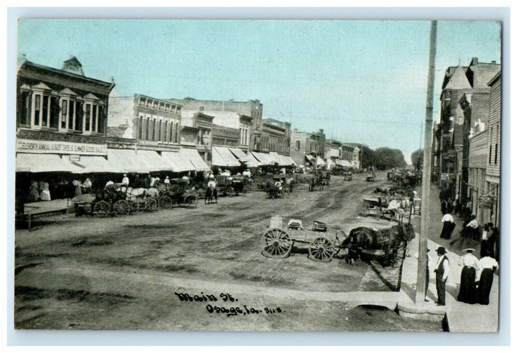 c1910s Main Street, Osage, Iowa IA Unposted Antique Photoette Postcard