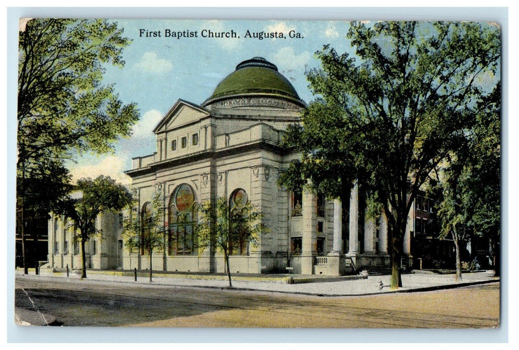 1917 First Baptist Church Augusta Georgia GA Posted Antique Postcard