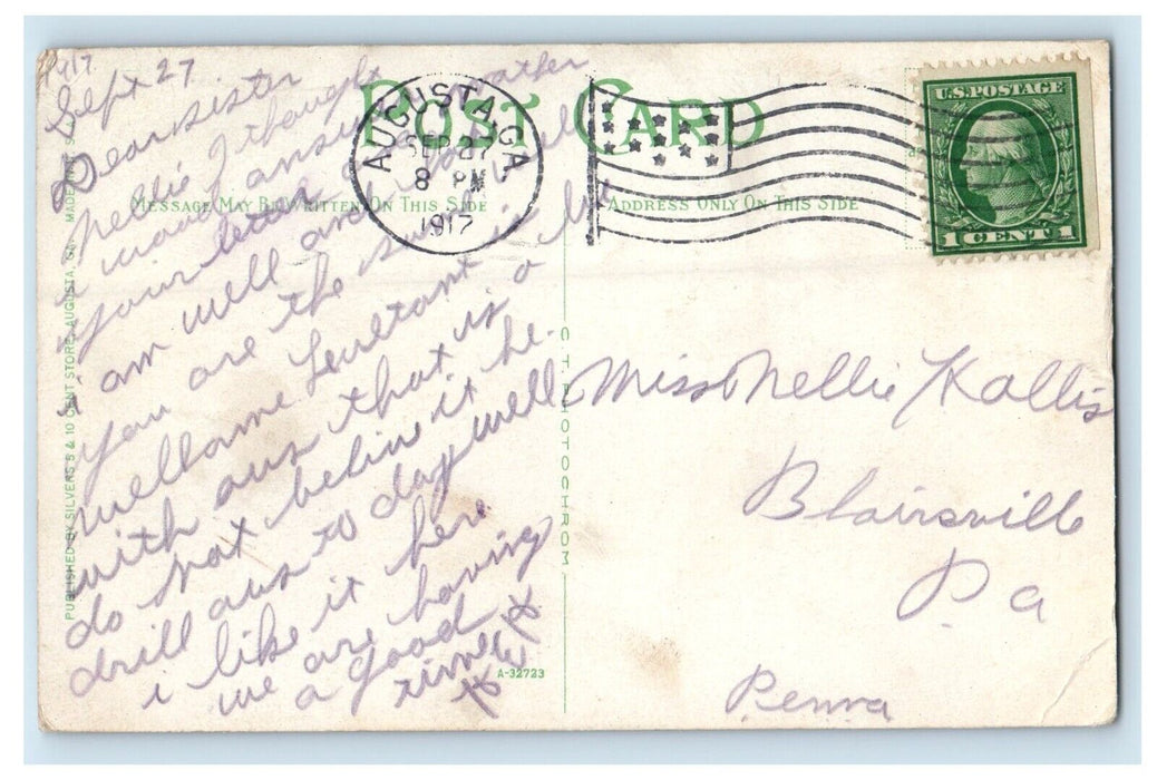 1917 First Baptist Church Augusta Georgia GA Posted Antique Postcard