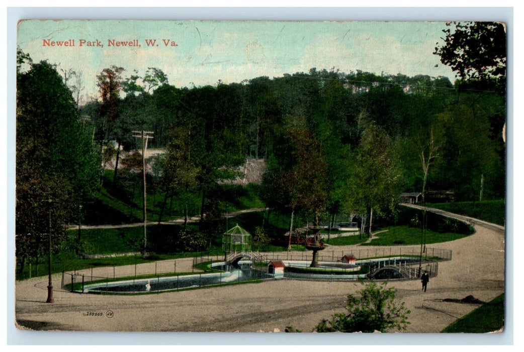 1915 A View Of Newell Park Newell West Virginia WV Posted Antique Postcard