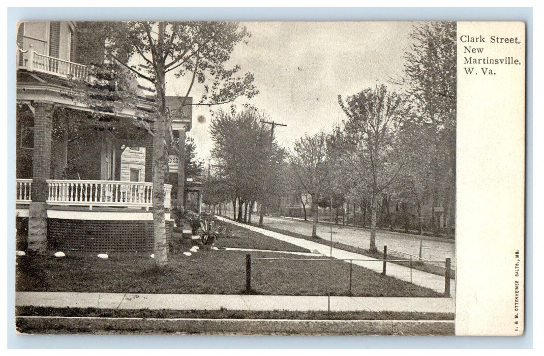 1908 Clark Street New Martinsville West Virginia WV Posted Antique Postcard