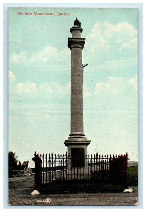 c1905s Fenced Wolfe's Monument Quebec Canada CA Foreign Antique Postcard