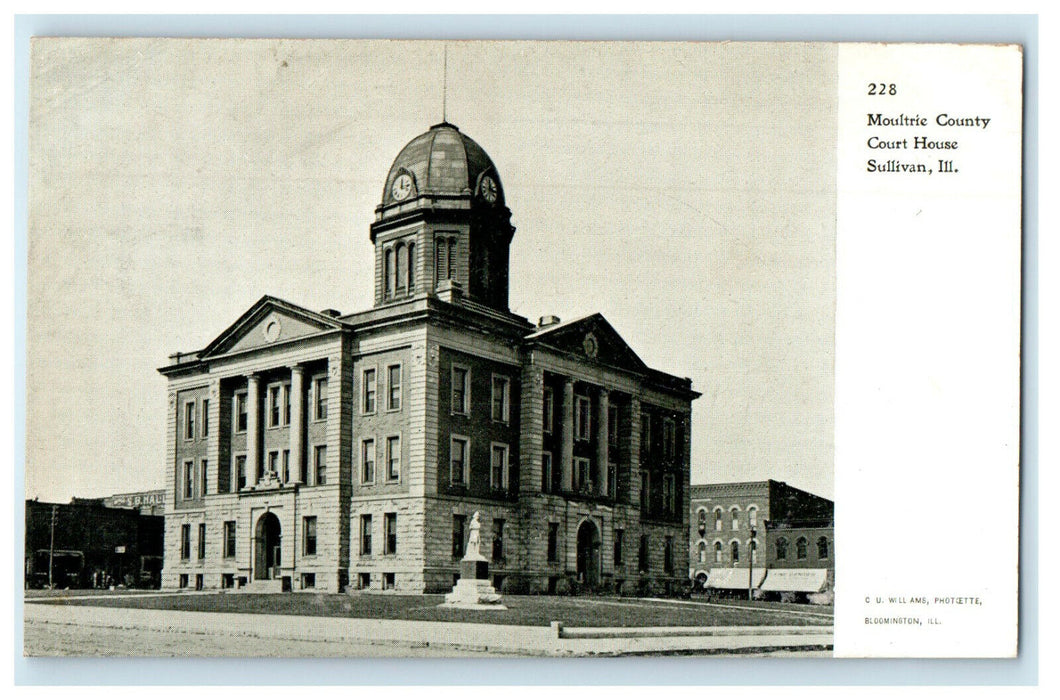 c1910s Moultrie County Court House, Sullivan, Illinois IL Unposted Postcard
