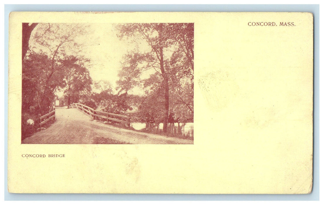 c1900s Concord Bridge Concord Massachusetts MA PMC Unposted Postcard