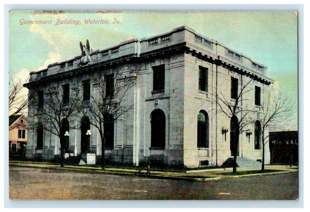 c1910's Government Building Waterloo Iowa IA Unposted Antique Postcard