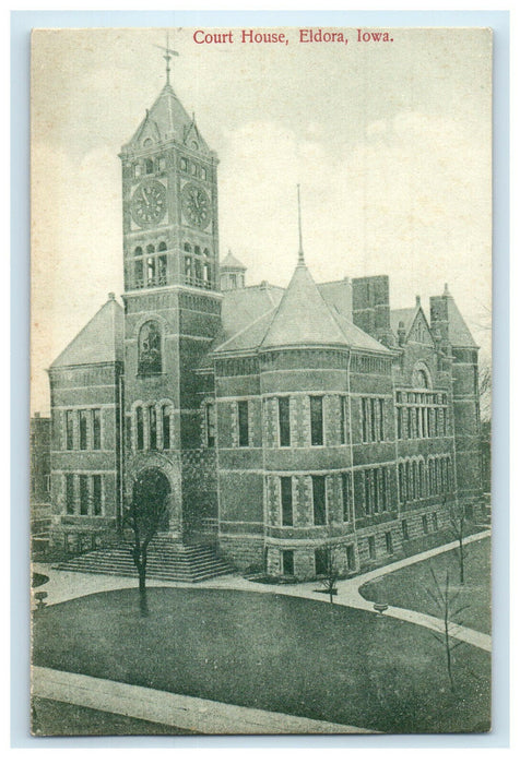 c1910s Court House, Eldora, Iowa IA Unposted Antique Postcard