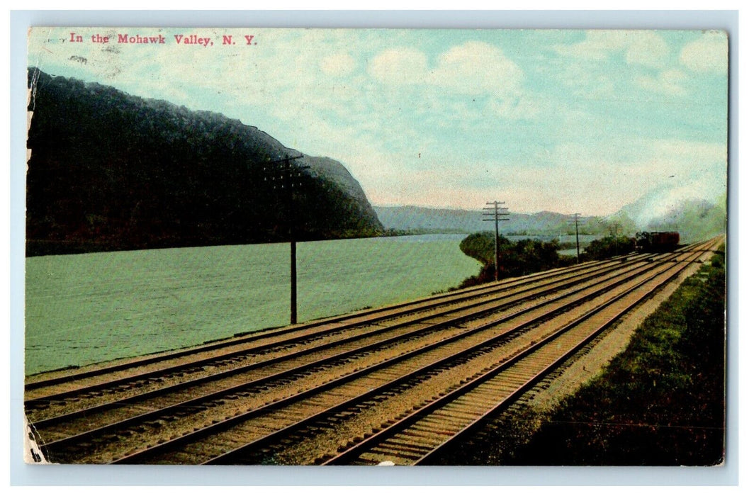 1913 In The Mohawk Valley New York NY, Railroad Train Posted Antique Postcard