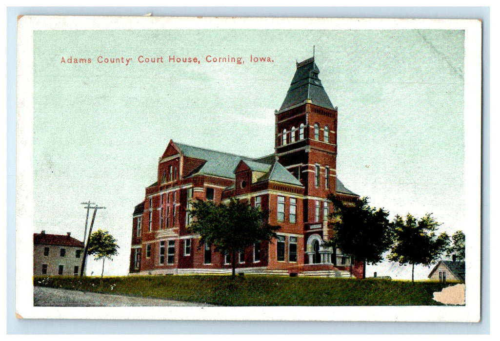 c1910s Adams County Court House, Corning Iowa IA Unposted Postcard