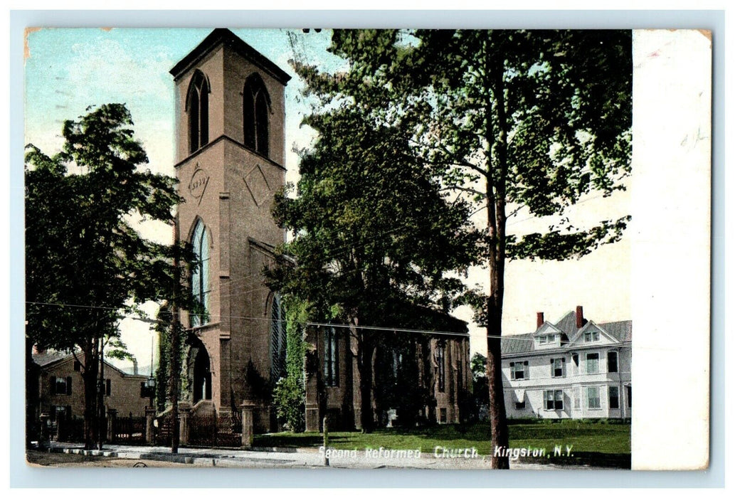 1909 Second Reformed Church Kingston New York NY Posted Antique Postcard