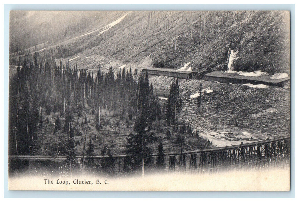 c1910 The Loop Glacier, BC Canada CA Unposted Antique Postcard