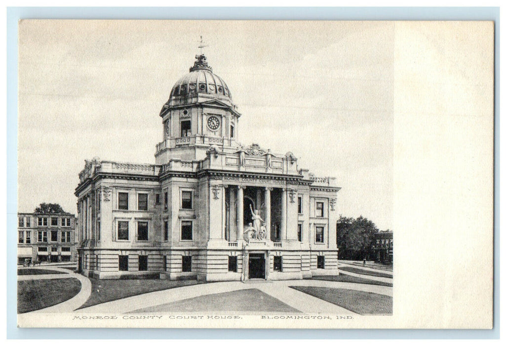 c1910s Monroe Court House Bloomington Indiana IN Antique Unposted Postcard