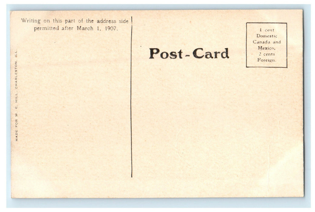 c1910 Public Library Charleston Illinois IL Antique Unposted Postcard