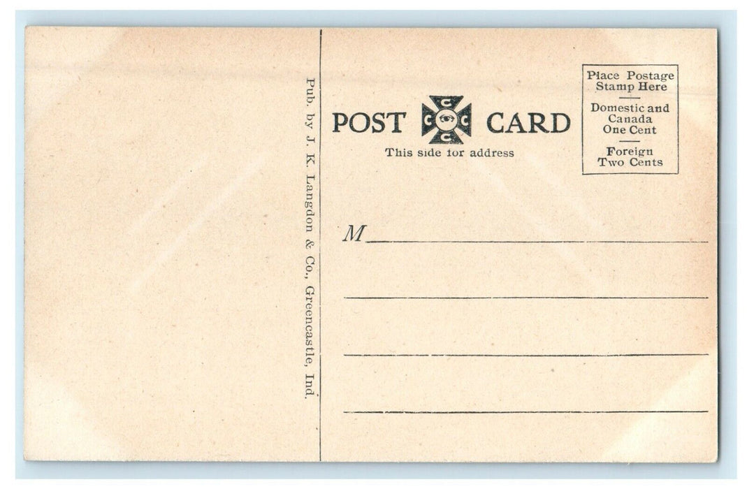 c1910's De Pauw University Library Greencastle Indiana IN Antique Postcard