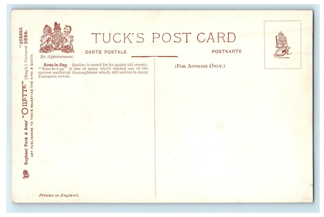 c1910s Sous Le Cap Quebec Canada CA Unposted Oilette Tuck Postcard