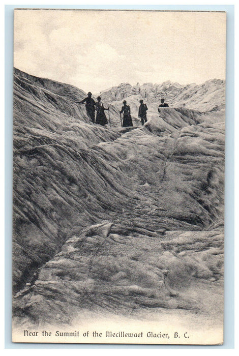 c1910 Near the Summit of the Illecillewaet Glacier, BC Canada CA Postcard
