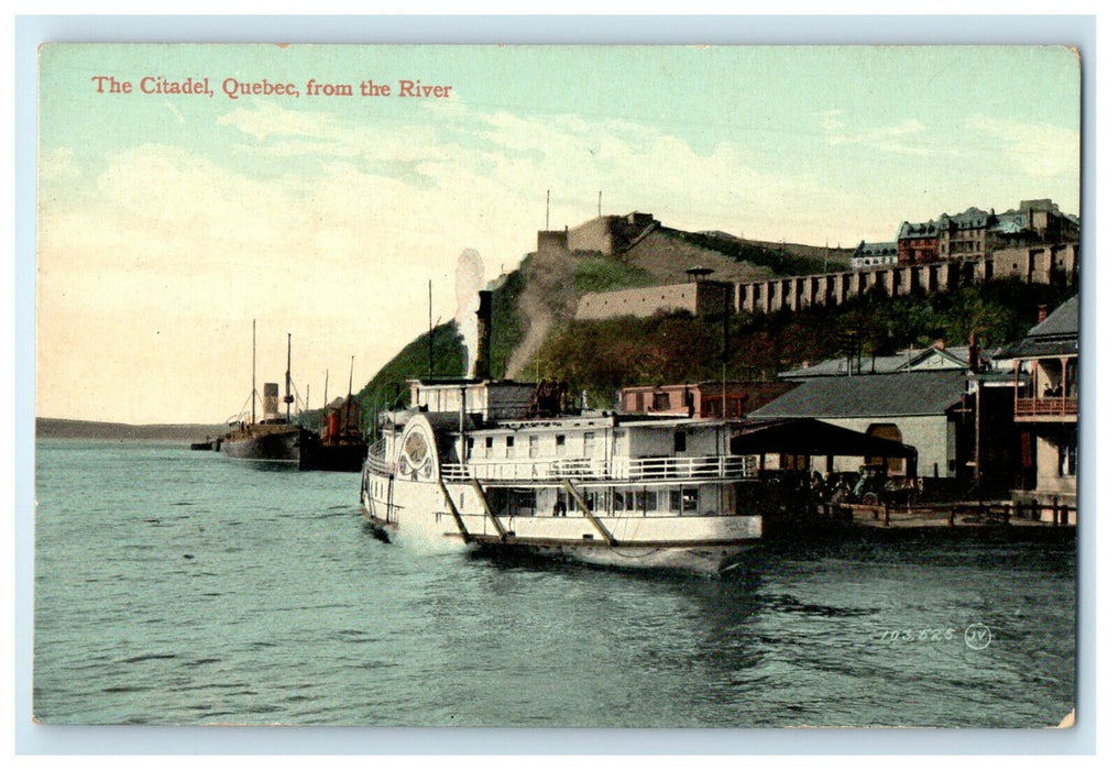 c1910s Steamboat, The Citadel Quebec From the River Canada CA Foreign Postcard