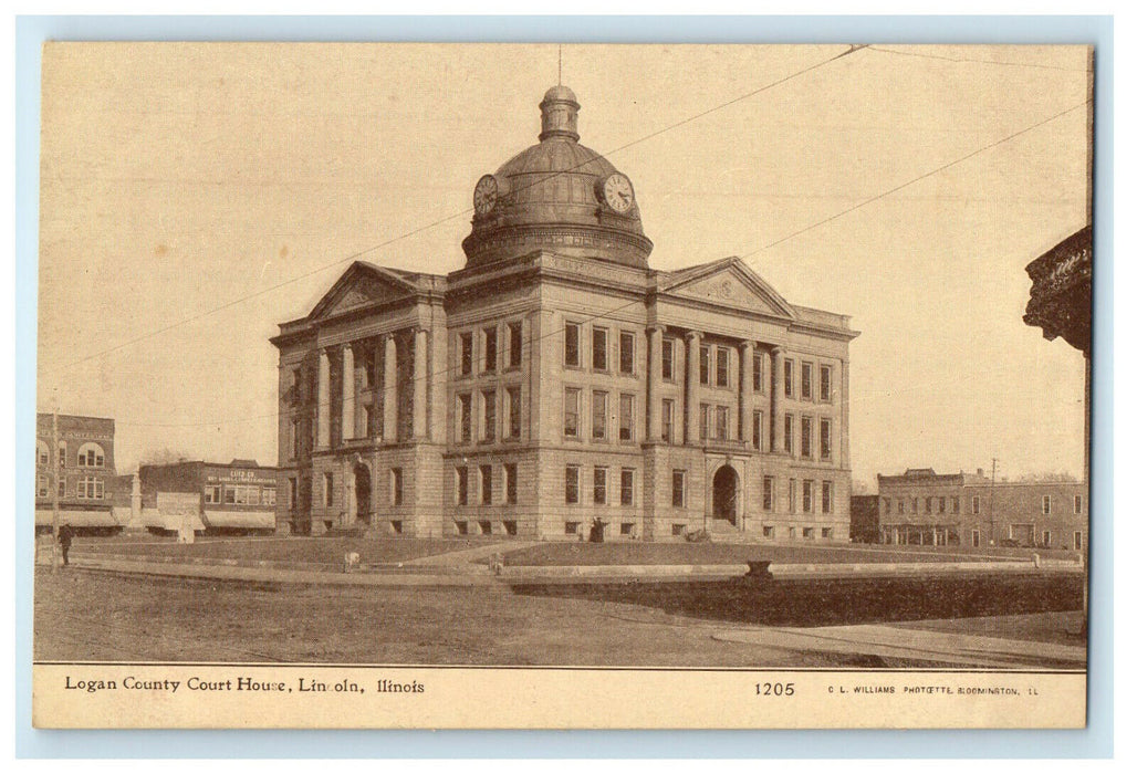 c1910s Logan County Court House, Lincoln, Illinois IL Unposted Postcard