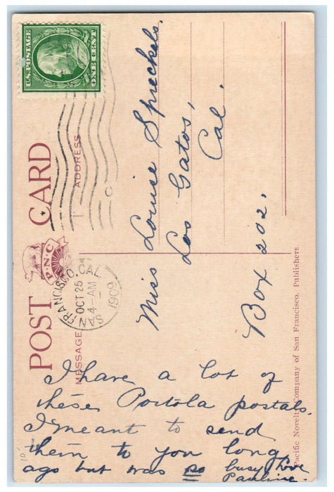 1909 Portola Festival San Francisco California CA, Ship Scene Antique Postcard