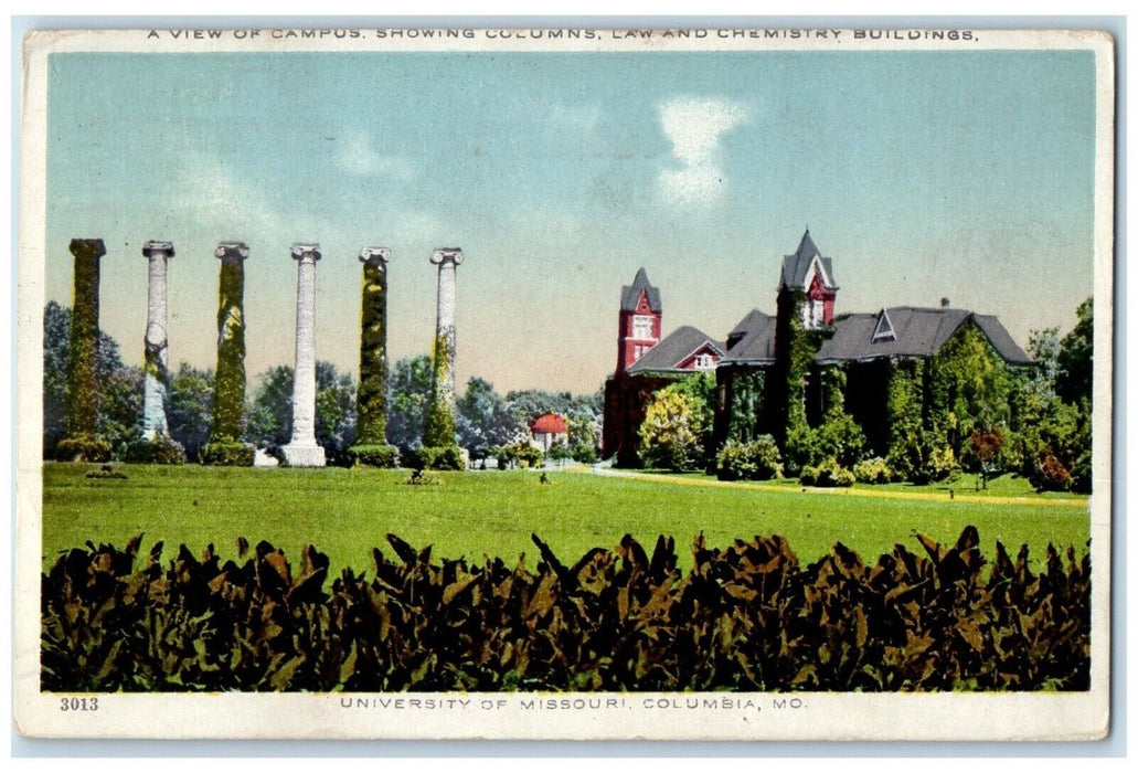 1913 View Of Campus University Of Missouri Columbia Missouri MO Antique Postcard