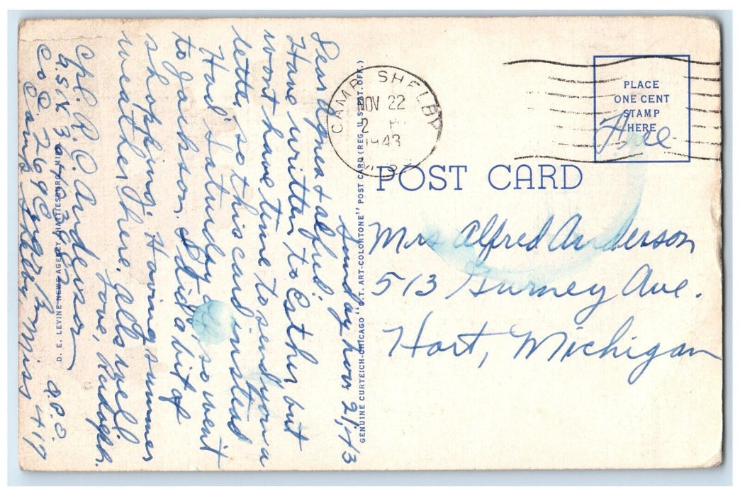 1943 Forrest Hotel Stores Street View Hattiesburg Mississippi MS Postcard