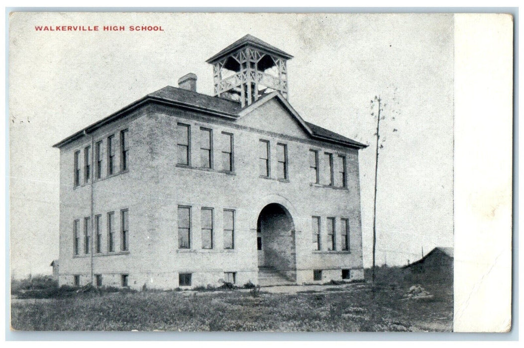 1918 Walkerville High School Building Campus Hart Michigan MI Antique Postcard