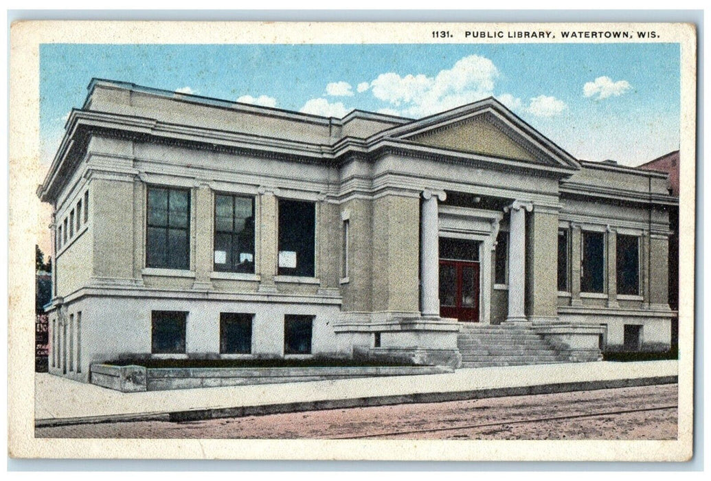 c1910 Exterior Public Library Building Watertown Wisconsin WI Unposted Postcard