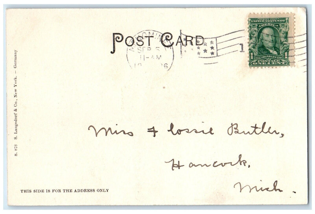 1906 Stephenson Public Library Building Marinette Wisconsin WI Vintage Postcard