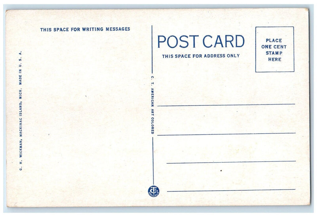 c1920 Str. Algomah Railway Ferry Plying Mackinac Mackinaw City Michigan Postcard