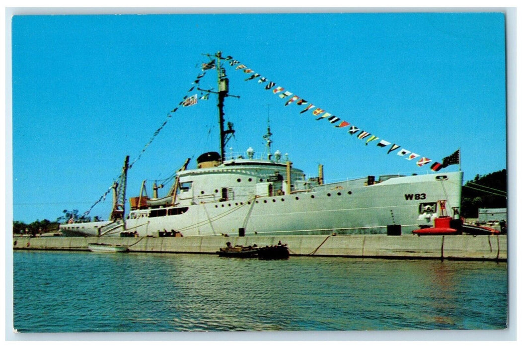 c1960 Mackinaw United States Coast Guard Cutter Ship Mackinaw Michigan Postcard